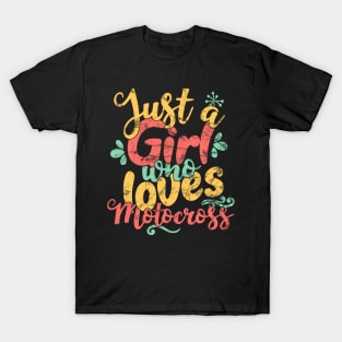 Just A Girl Who Loves Motocross Bike Gift graphic T-Shirt